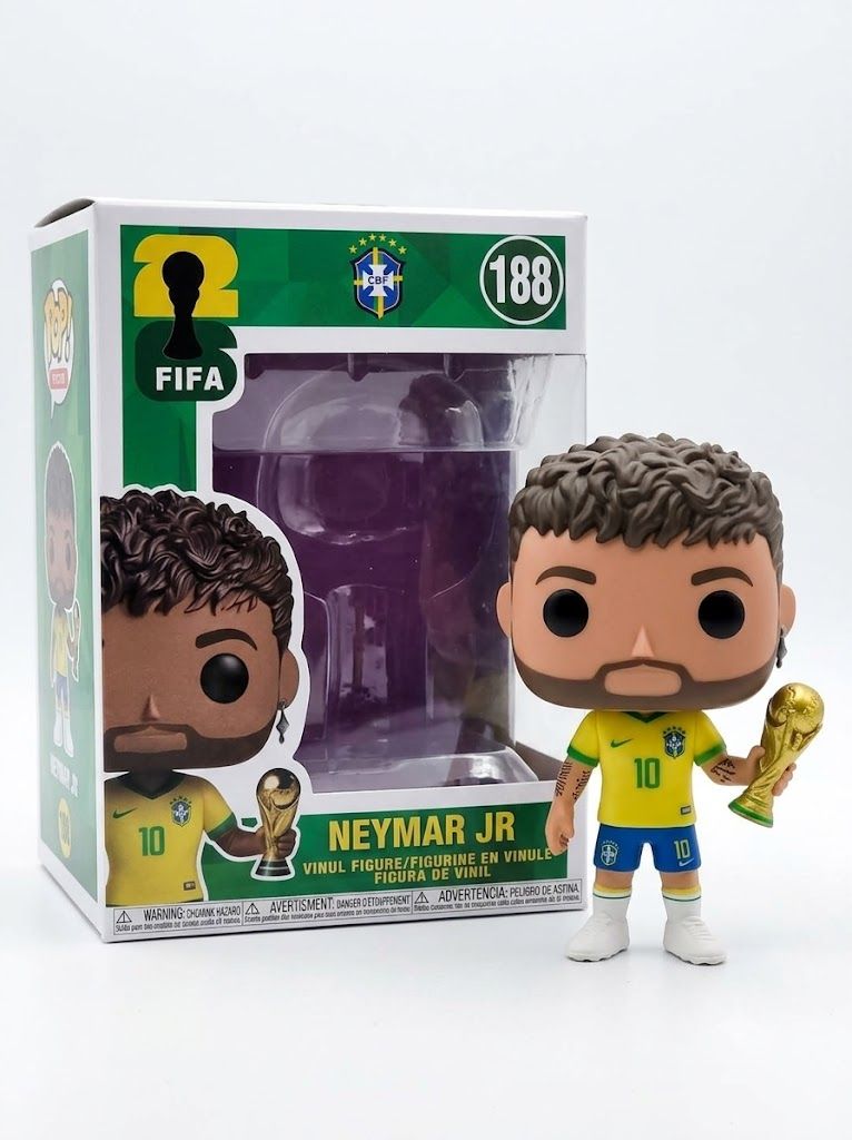 Boneco Colecionável Neymar Jr. Brasil #10 Estilo Funko Pop com Caixa | Decoração e Presente