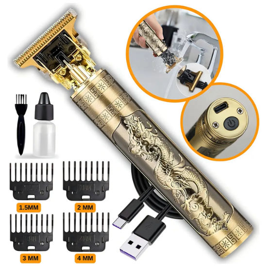 Maquina Maquininha De Cortar Cabelo Barbeador Eletrico Aparador De Pelos Acabamento Dragão Buda Profissional kamufla Ferro