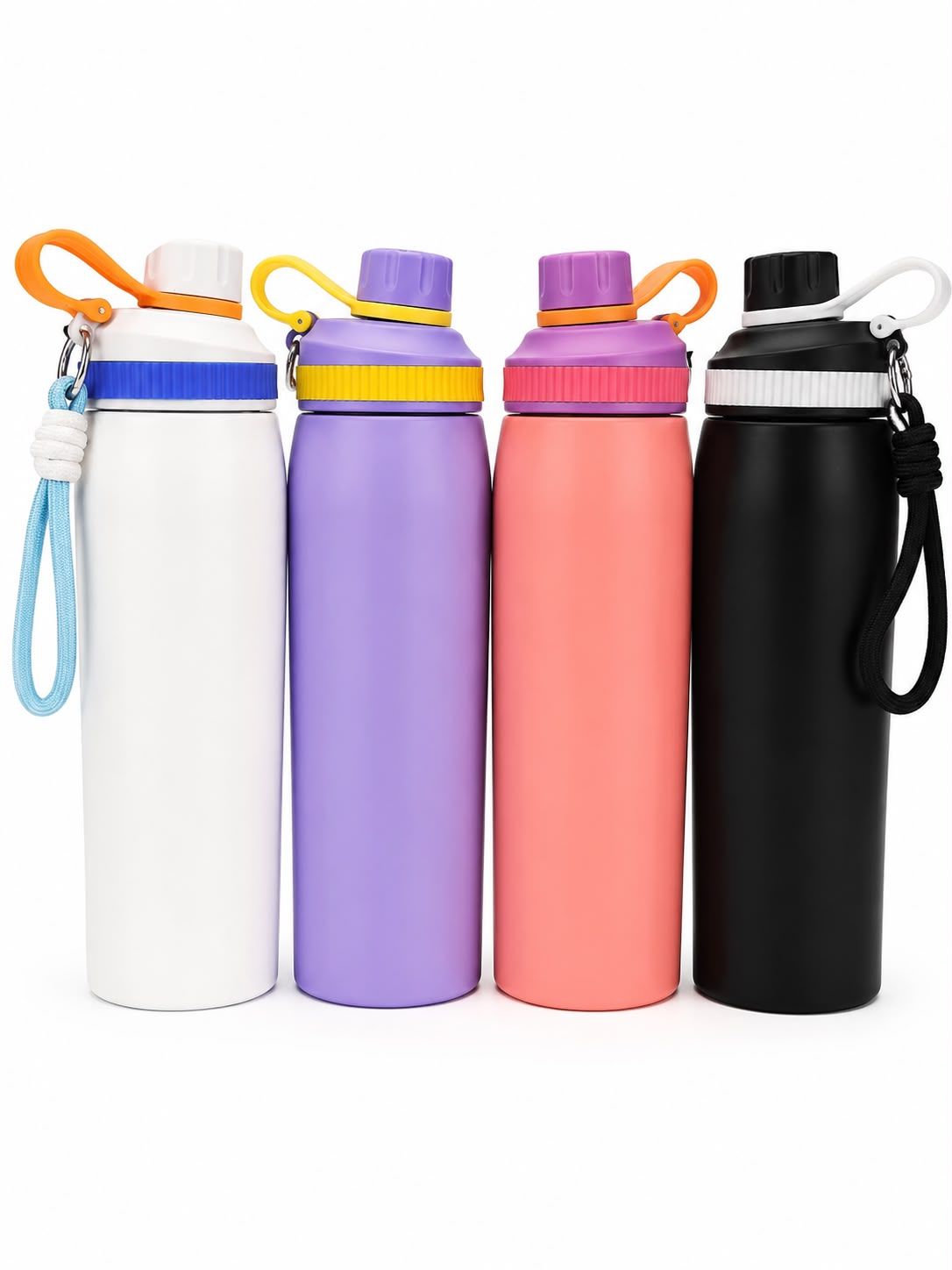 Garrafa Térmica em Aço Inox com Tampa Rosqueável e Alça de Transporte – 500ml | Cores Sortidas