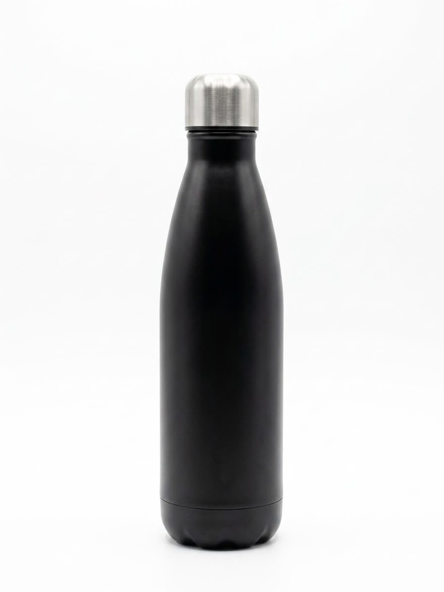 Garrafa Térmica tampa de Inox 500 ml – Preta Fosca
