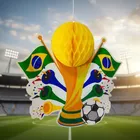 Decoração Brasil Futebol Copa Festa Bar Enfeite Papel Pendurar