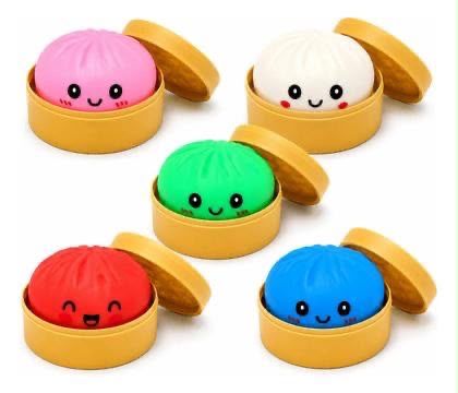 Squishy Pãozinho Surpresa Dumpling Baozi Kawaii De Apertar Macio Anti Stress