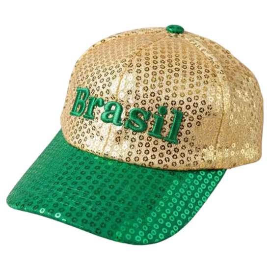 Boné Brasil Lantejoula Copa