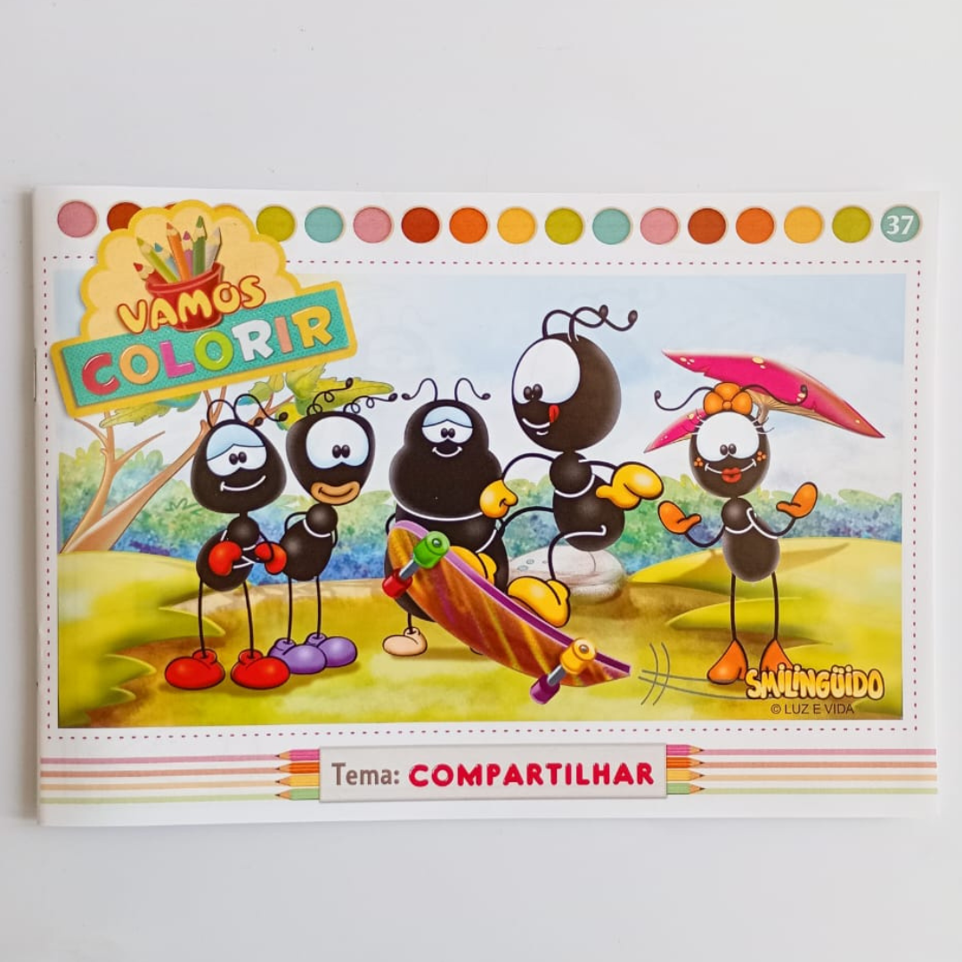 Livro Vamos colorir Smilinguido - Compartilhar