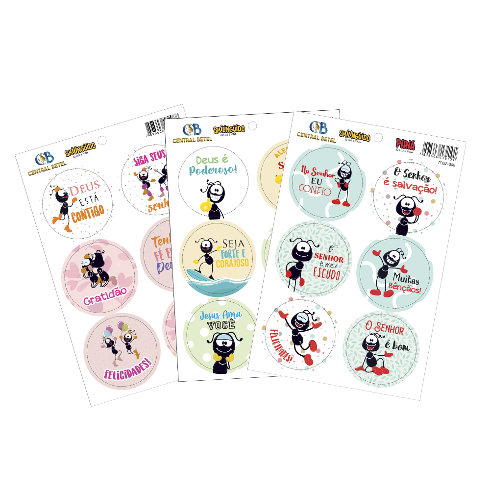 Kit Cartelas Adesivas Smilinguido - 9 unidades