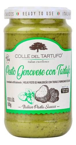 Molho Pesto Genovese Trufado Colle Del Tartufo Italiano 180g