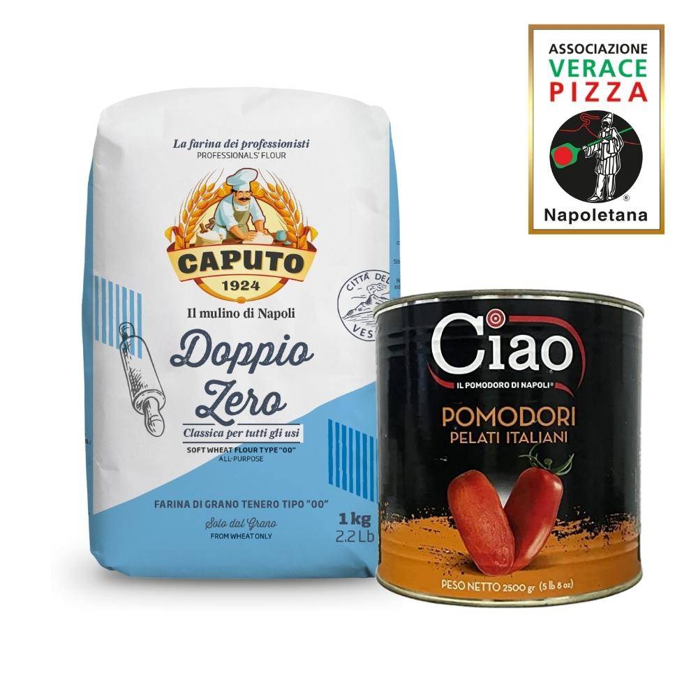 Kit Tomate Pelati Ciao Farinha Italiana Caputo Classica 1Kg