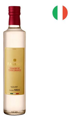 Vinagre Vinho Branco Fasano Importado Italia Premium 500 ml