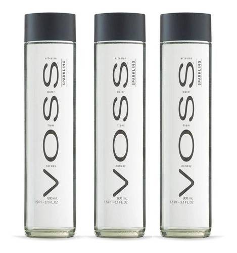Água Voss Com Gás Noruega Garrafa Vidro 800ml (3 Unidades)