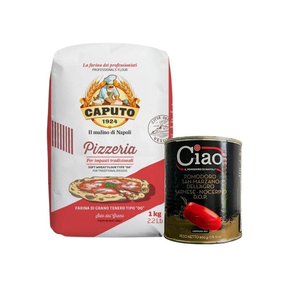 Kit Tomate Pelati Ciao Farinha Italiana Caputo Pizzeria 1Kg