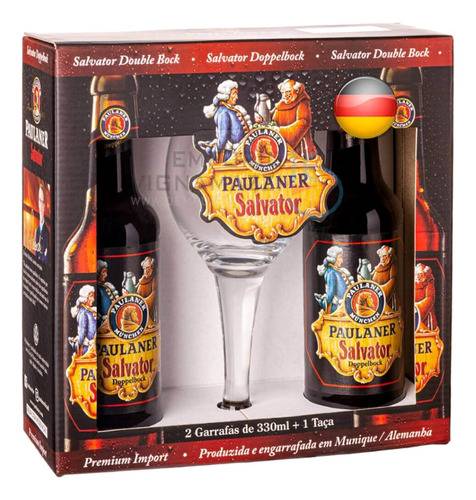 Cerveja Paulaner Salvator Kit Presente 2 Garrafas + 1 Taça
