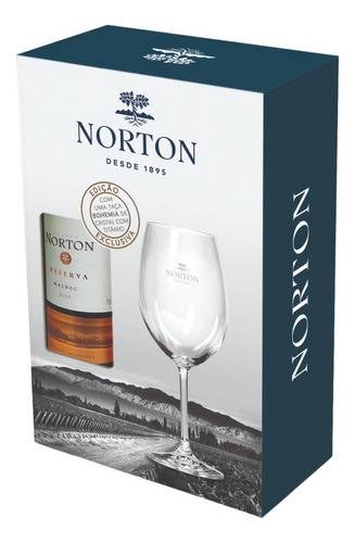 Vinho Tinto Norton Reserva Malbec 750ml Com Taça de Cristal