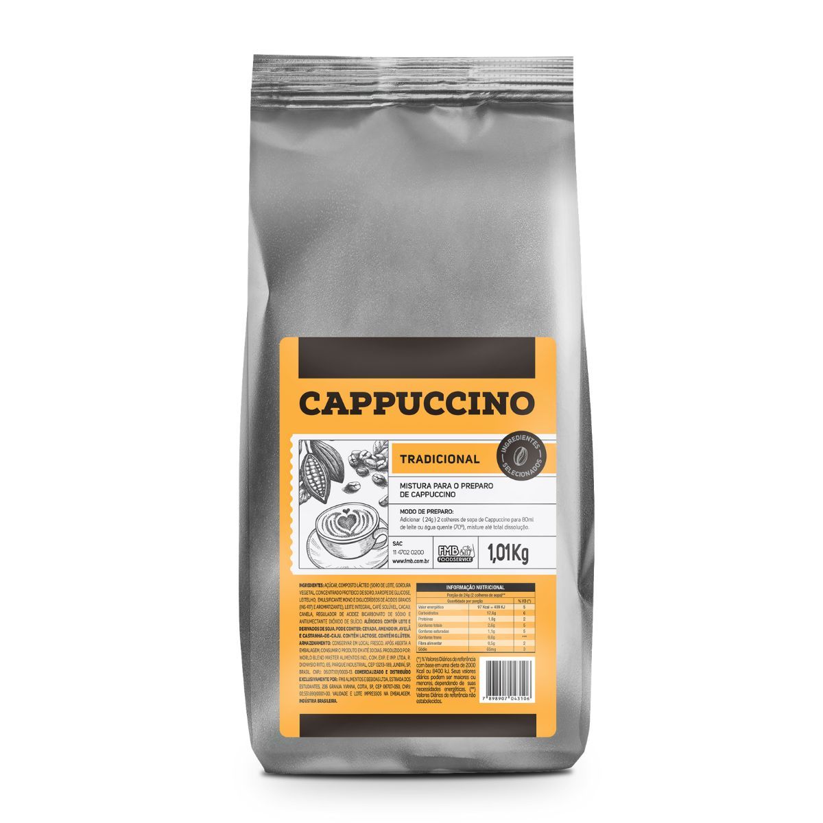 Cappuccino Tradicional Cremoso Mistura Solúvel 1,01kg