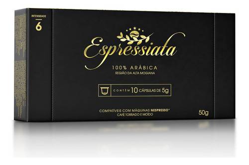 Capsula Café Torrado e Moido Espressiata 100% Arabica 10 un