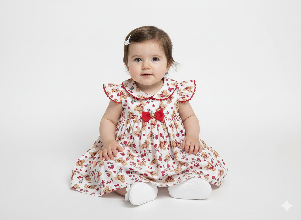 Vestido de Bebê 100% Algodão - Laura