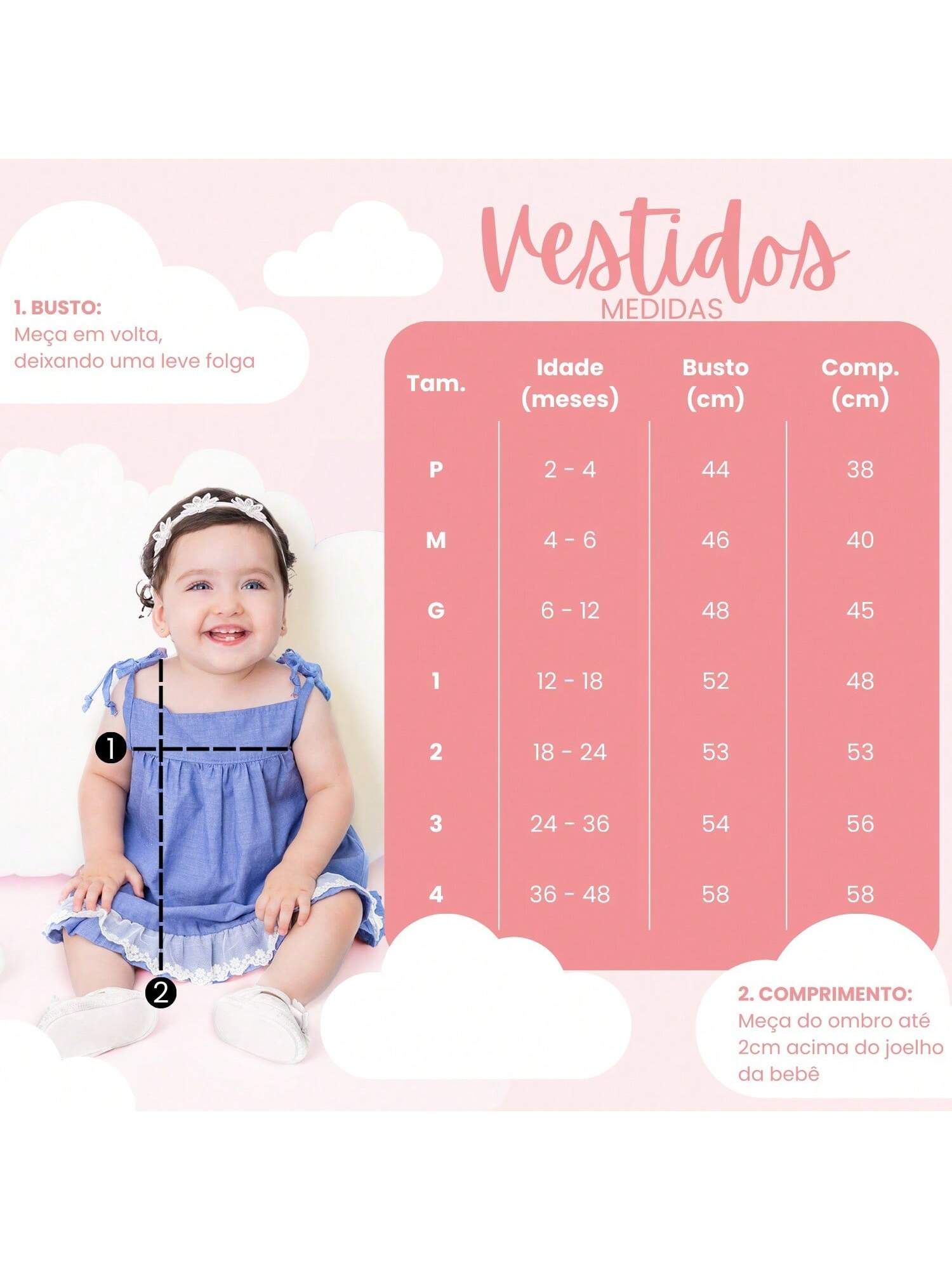 Vestido de Bebê 100% Algodão - Maya