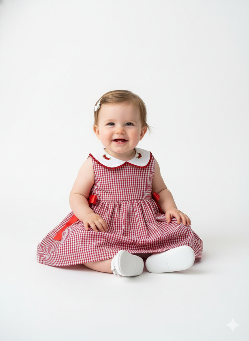 Vestido de Bebê 100% Algodão - Giulia