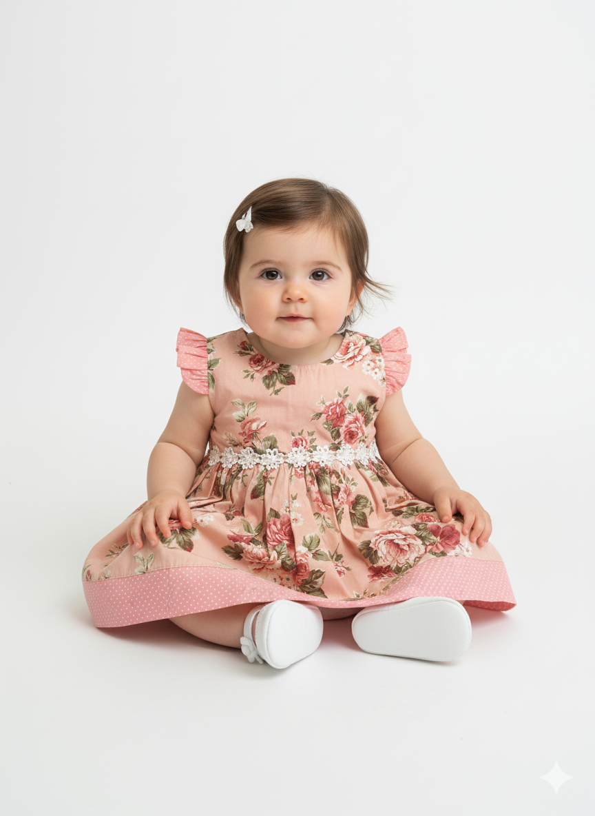 Vestido de Bebê 100% Algodão - Amore