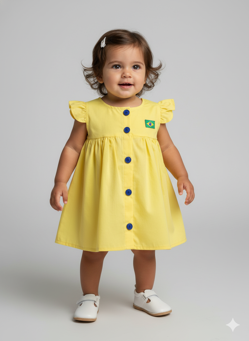 Vestido Infantil 100% Algodão - Copa