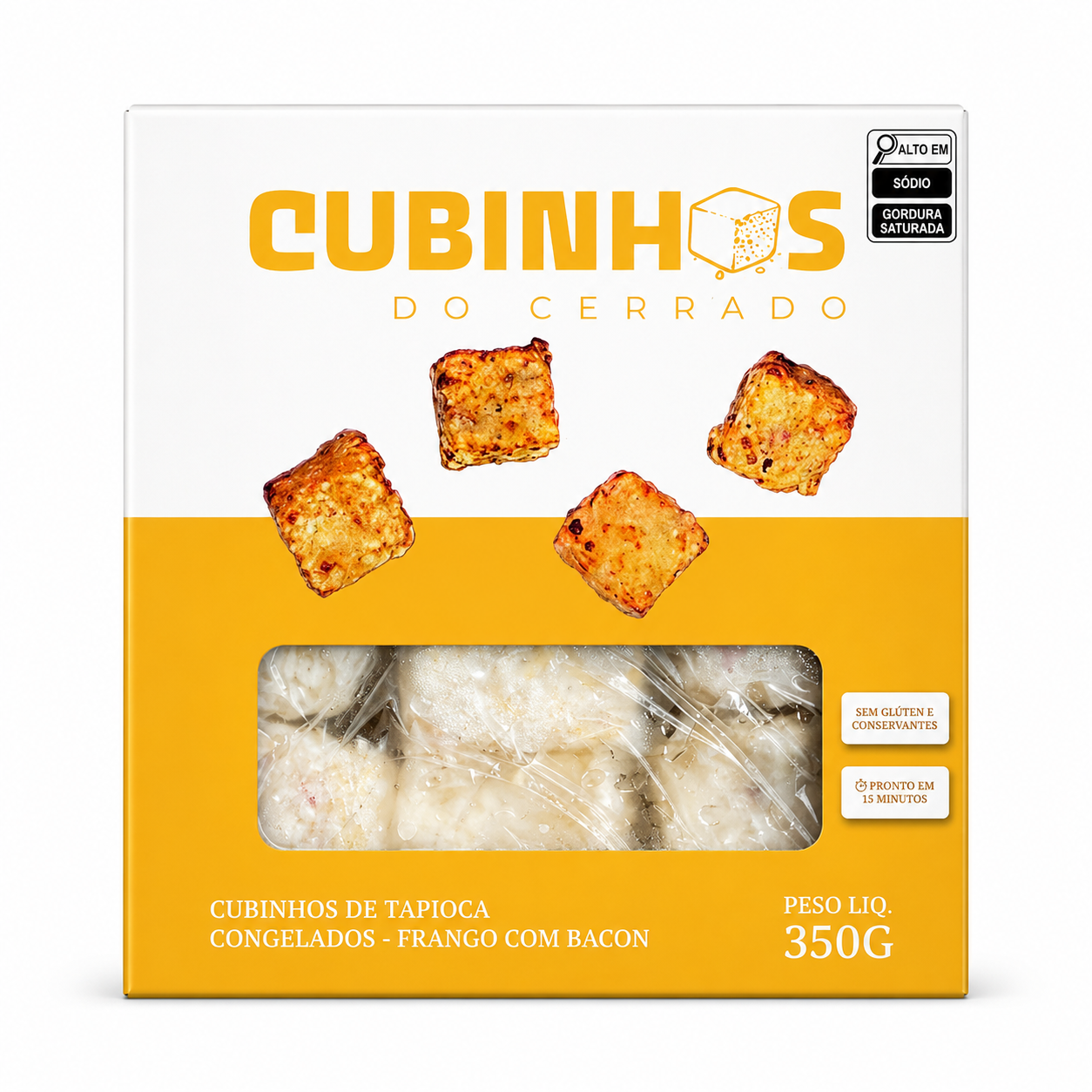 Cubinho de Tapioca - Sabor Frango com Bacon