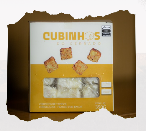 Cubinho de Tapioca - Sabor Frango com Bacon