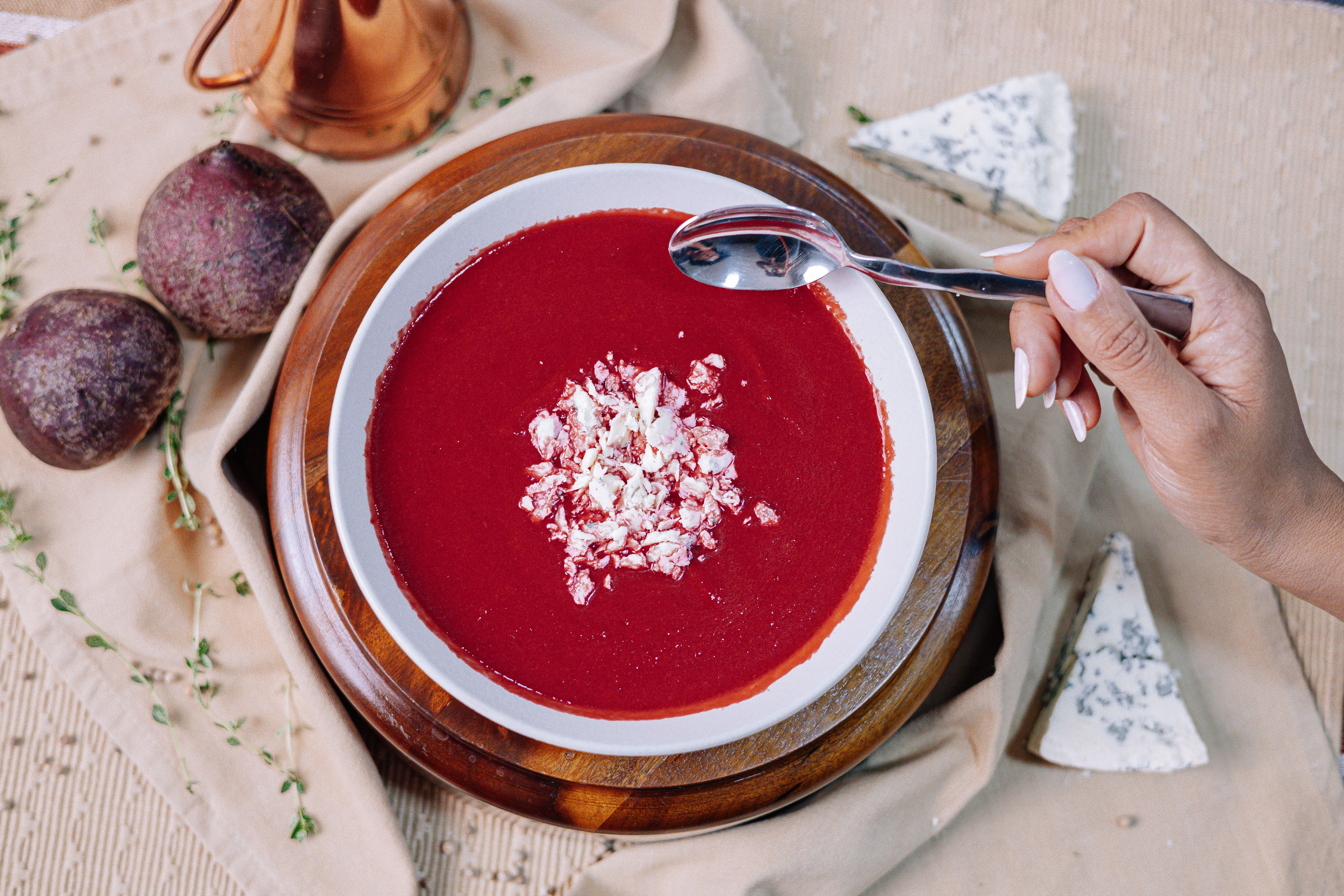 Sopa Beterraba com Gorgonzola