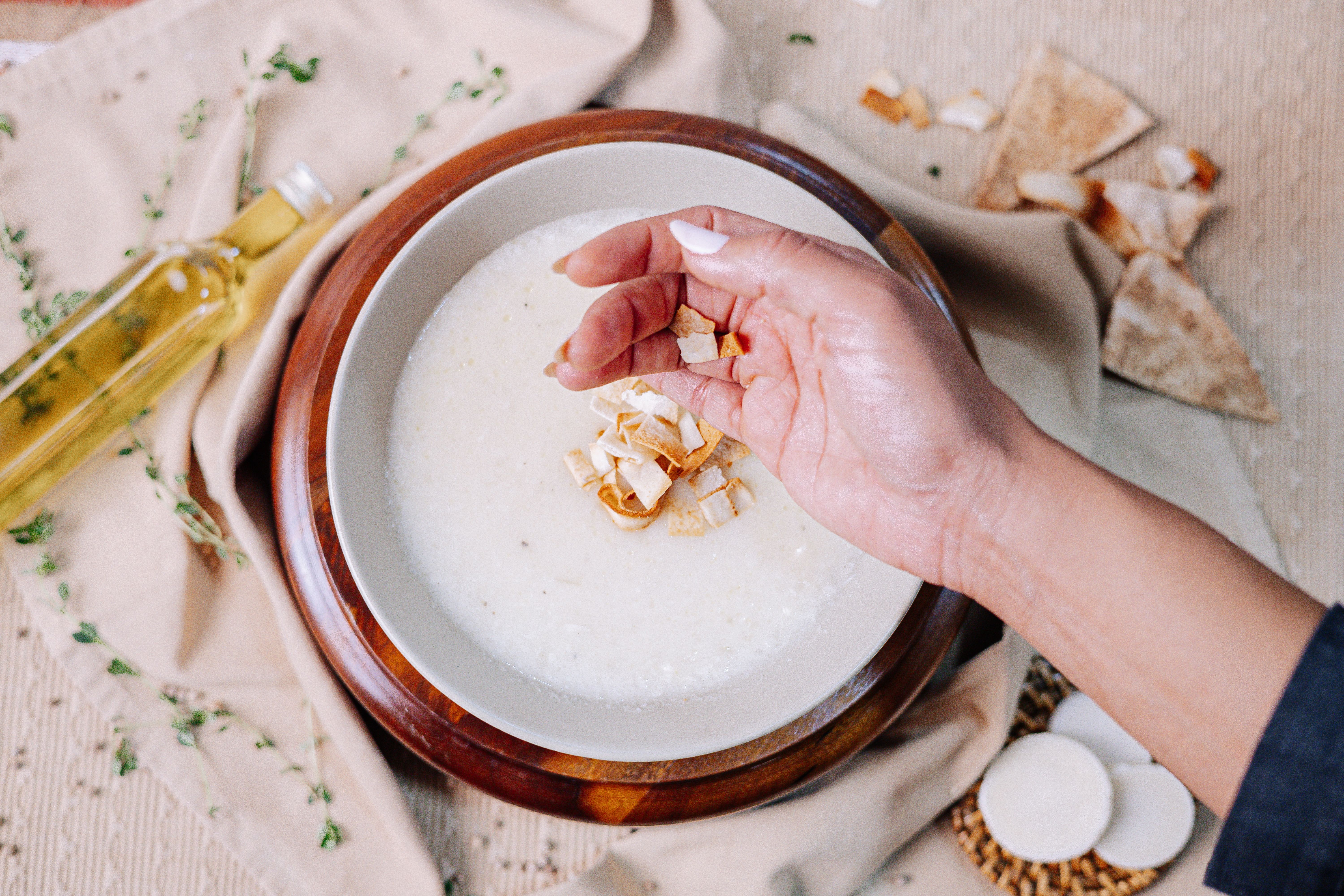 Sopa Palmito com Crouton Proteico