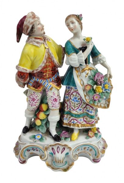 Grupo escultórico figuras de camponeses da marca  Sitzendorf