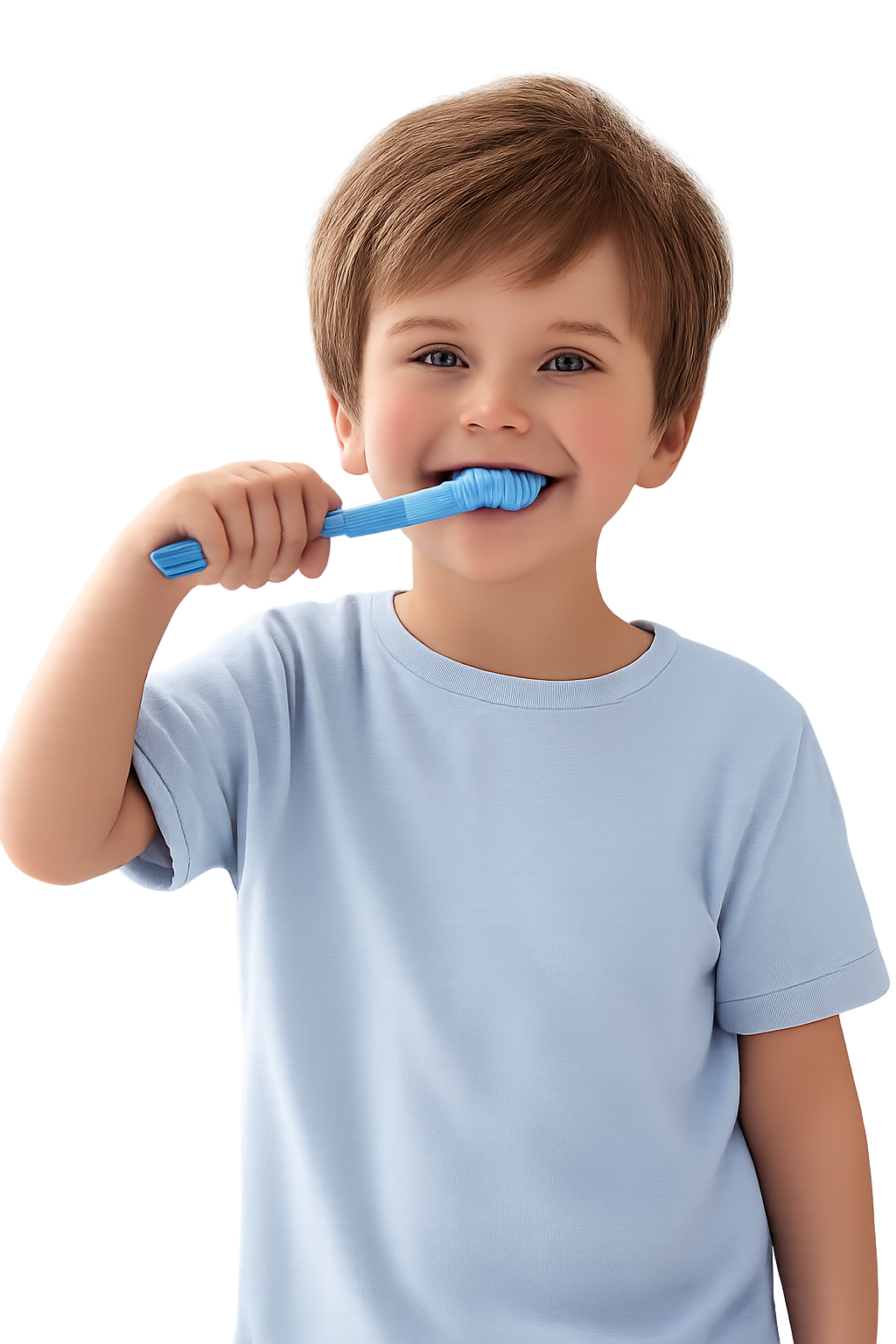 Criança escovando os dentes