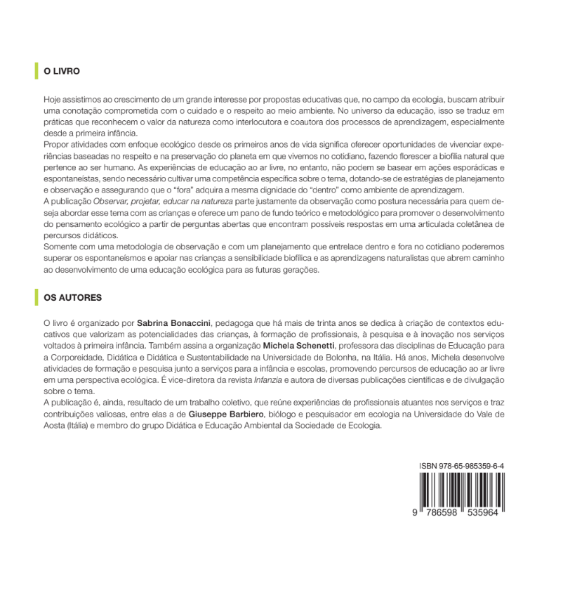 Observar, projetar, educar na natureza