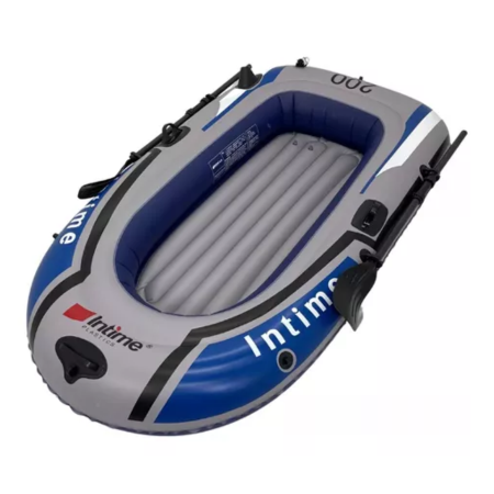 Bote Barco Inflável Cinza Intime 200 com 2 Remos e Inflador (198 x 122cm)