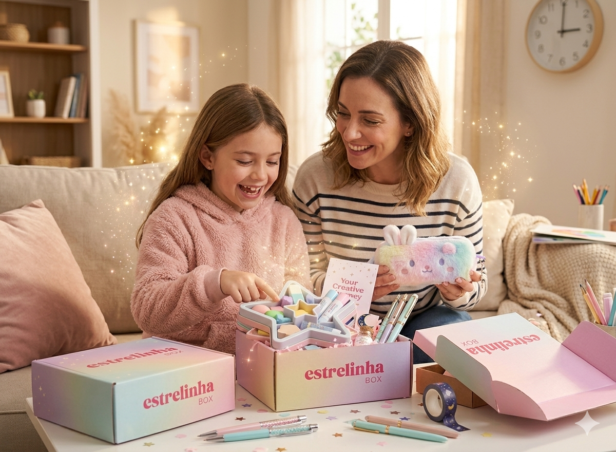 Criança feliz com presente