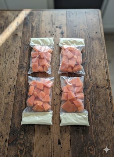 Mamão e Leite em pó desnatado. - 170 Gramas