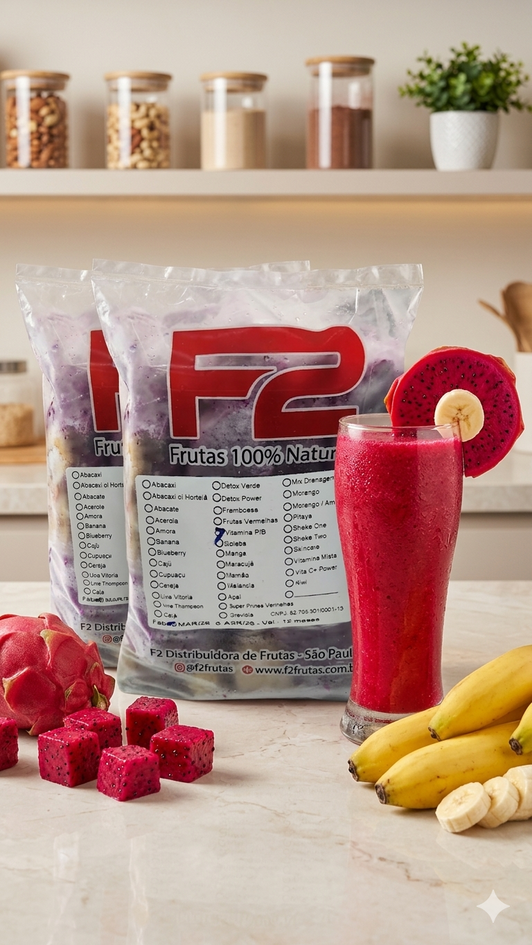 Vitamina Dupla Pitaya/Banana - 10 Doses congeladas