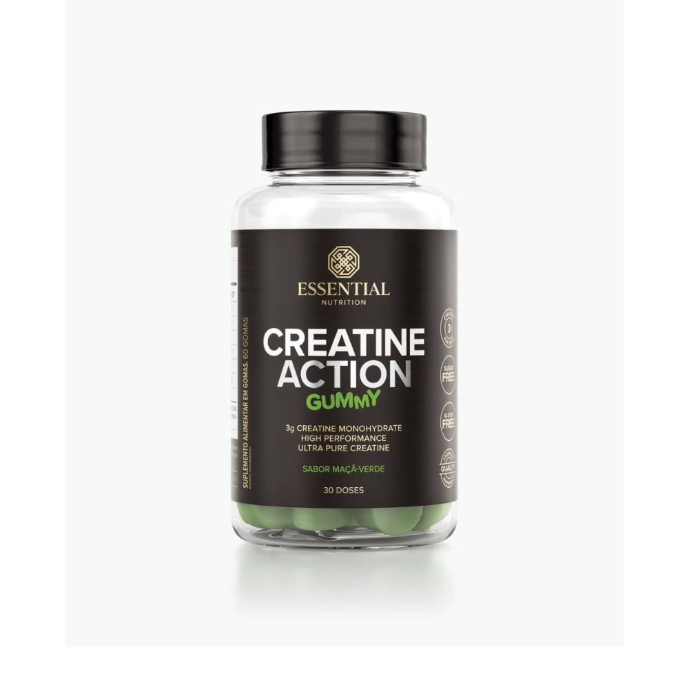 CREATINE ACTION GUMMY MACA VERDE 240G 60UN ESSENTIAL	