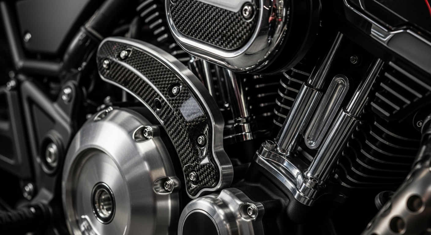 Detalhe de motor de motocicleta