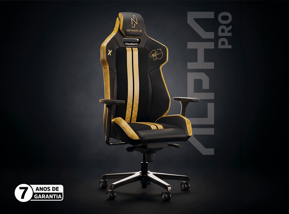 Cadeira Gamer Flexform Alpha Pro Neymar Jr. com 7 anos de garantia