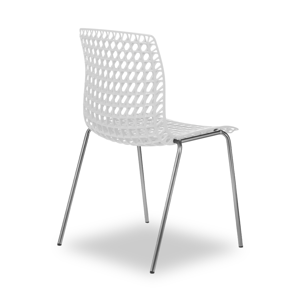 Conjunto com 4 Cadeiras Moiré White