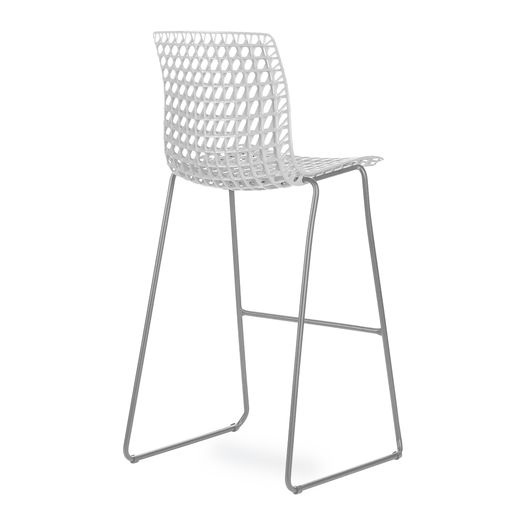 Conjunto com 4 banquetas Moiré White