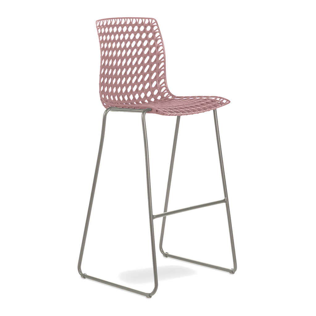 Conjunto com 4 banquetas Moiré Rosé
