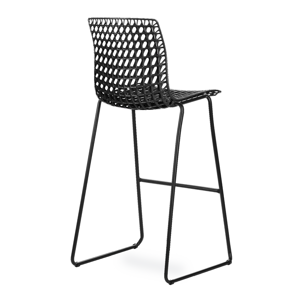 Conjunto com 4 banquetas Moiré All black