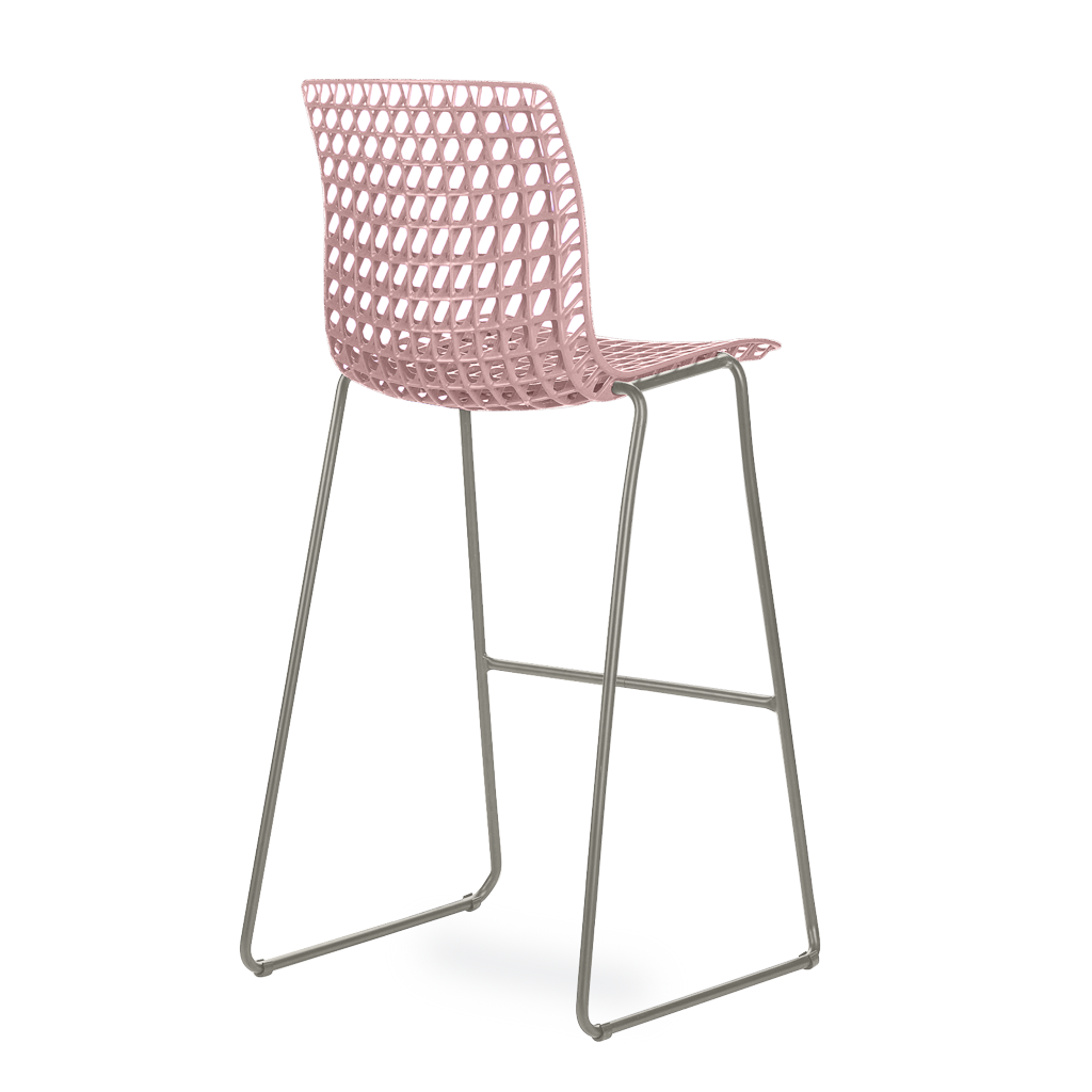 Conjunto com 4 banquetas Moiré Rosé