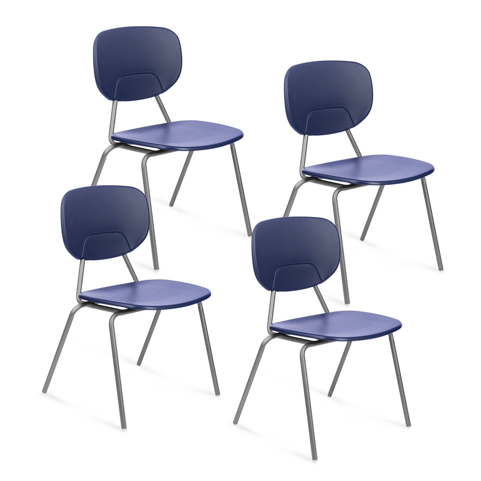 Conjunto com 4 Cadeiras Fixas Valentina Dark Blue