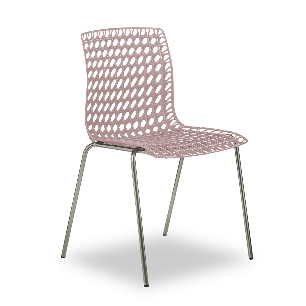 Conjunto com 4 Cadeiras Moiré Rosé