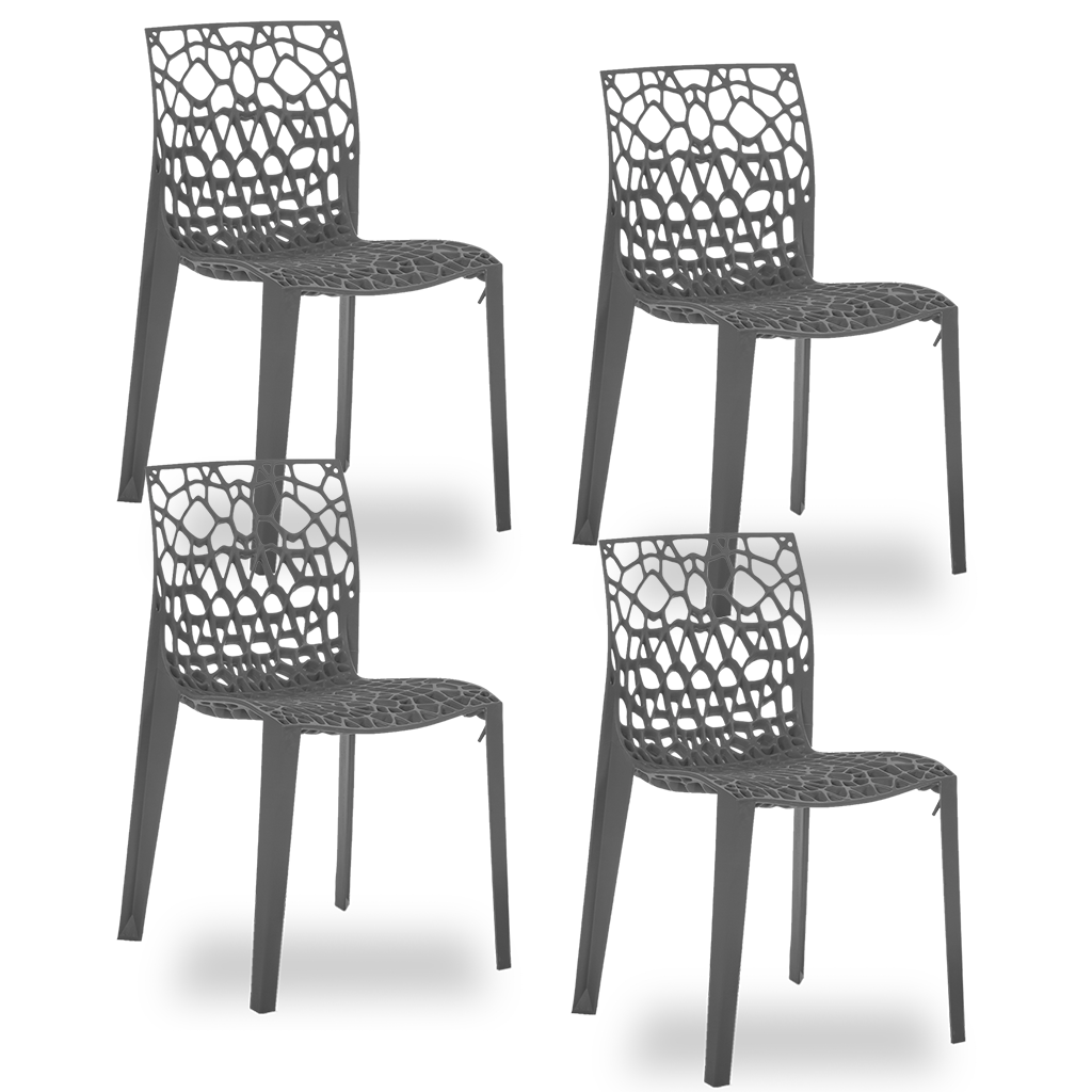 Conjunto com 4 Cadeiras Coral Grafite