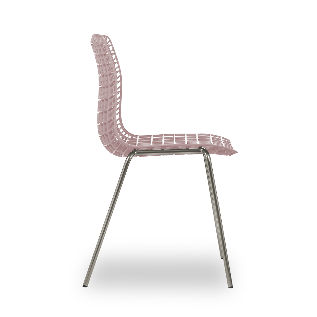 Conjunto com 4 Cadeiras Moiré Rosé