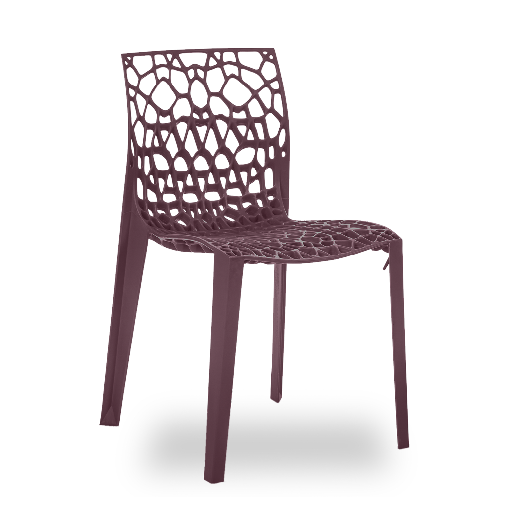 Conjunto com 4 Cadeiras Coral Vinho