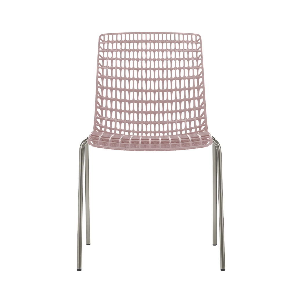Conjunto com 4 Cadeiras Moiré Rosé