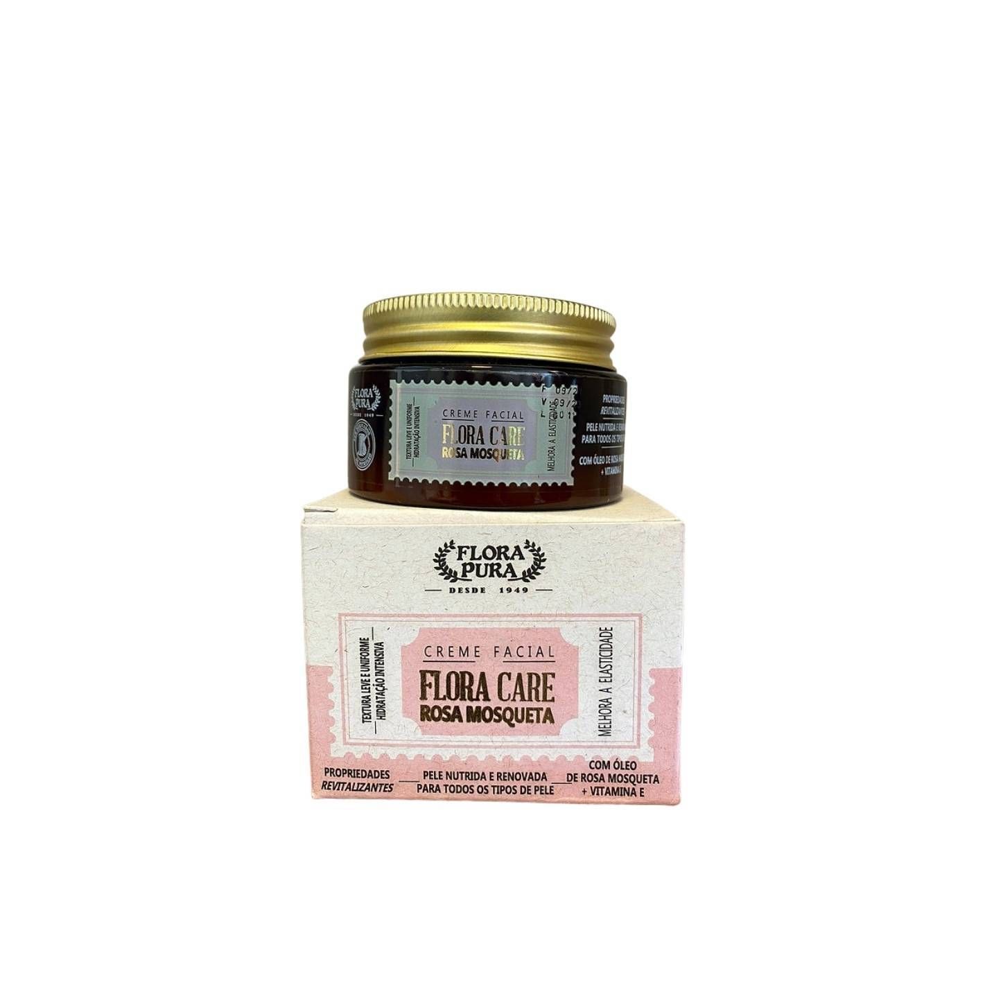 CREME HIDRATANTE FACIAL DE ROSA MOSQUETA 100G FLORA CARE