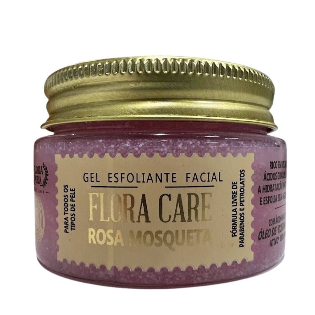 GEL FACIAL ESFOLIANTE DE ROSA MOSQUETA- 120ML - FLORA PURA